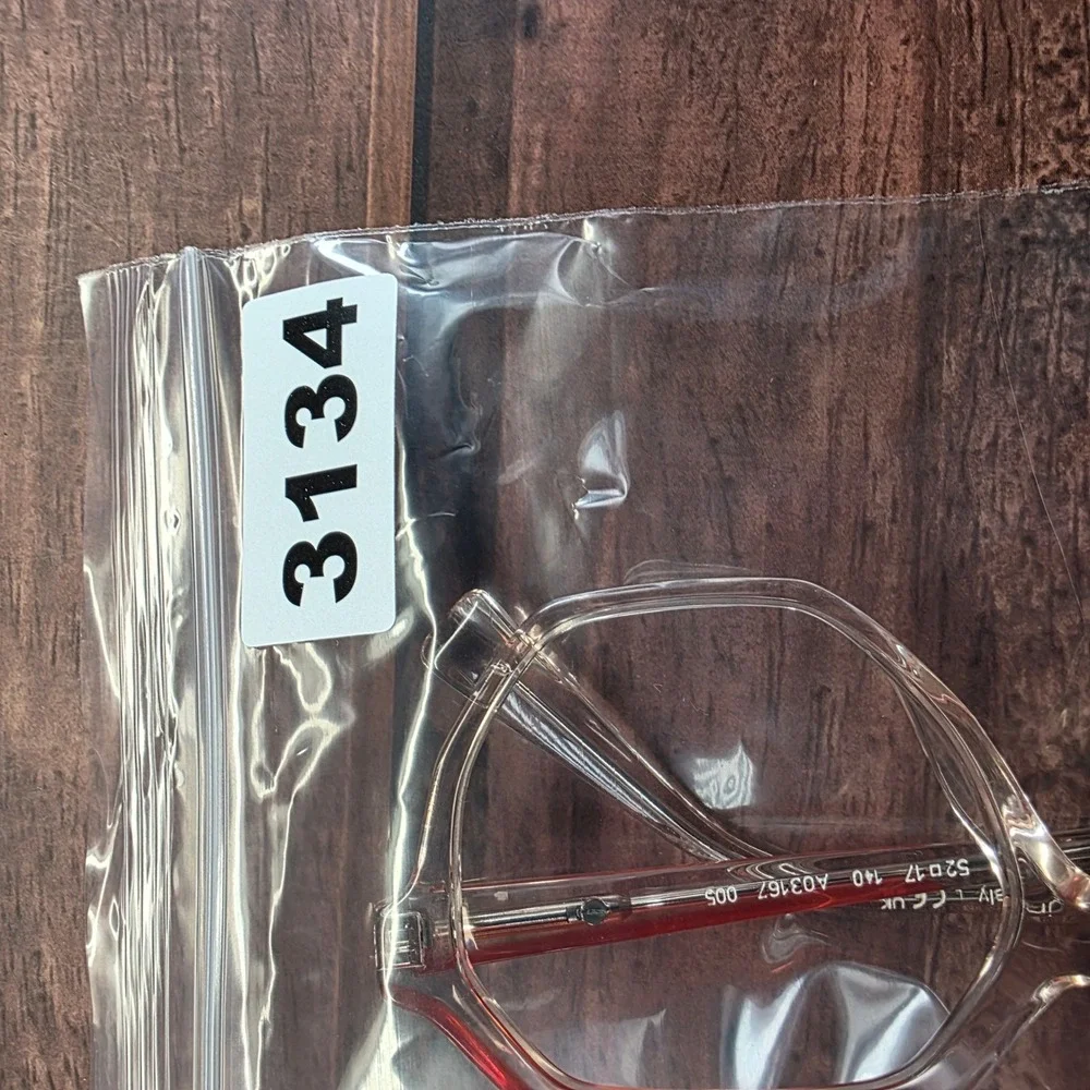 Alain‎ Mikli Paris A03167 005 Hexagonal Clear Amber Frames Italy 52-17-140